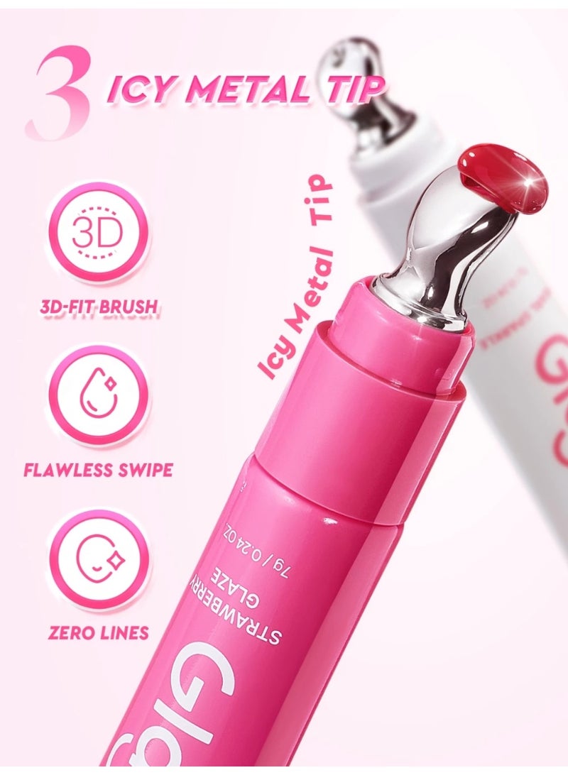GLAD2GLOW Brightening Charm Lip Serum 01 Strawberry Glaze & 04 Pearl Sparkle – 7g Each (Set of 2) - Image 4